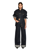 Womens Strider Cuff Original Wide Denim Jeans - Denim