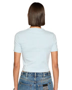 WOMENS MONIKER BABY TEE SKY TEES