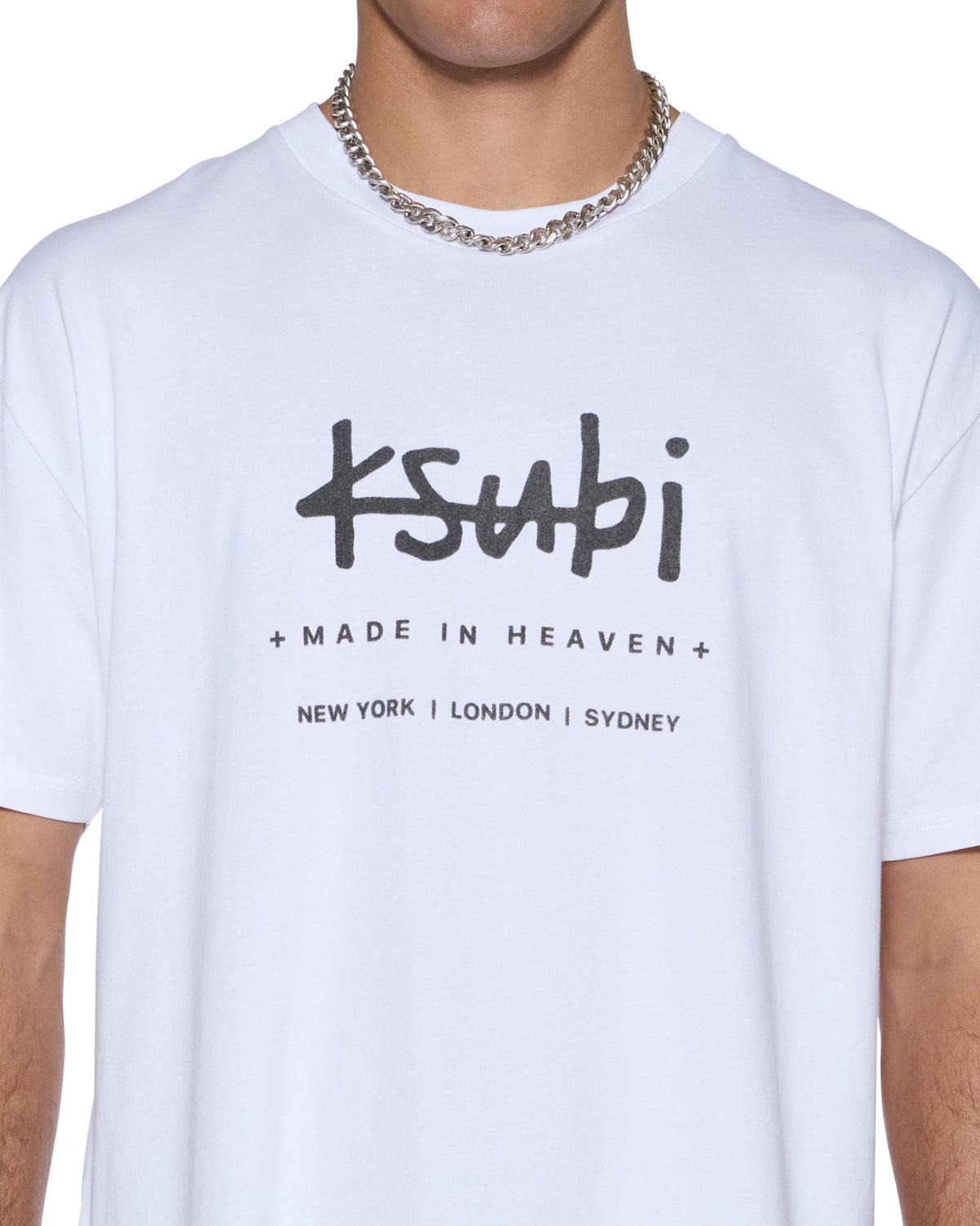 MENS PLATED BIGGIE SS TEE TRU WHITE TEES