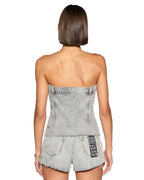 WOMENS RETRO BUSTIER DIME KRYSTAL FASHION TOPS