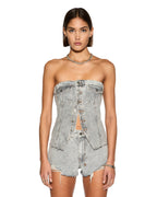 WOMENS RETRO BUSTIER DIME KRYSTAL FASHION TOPS