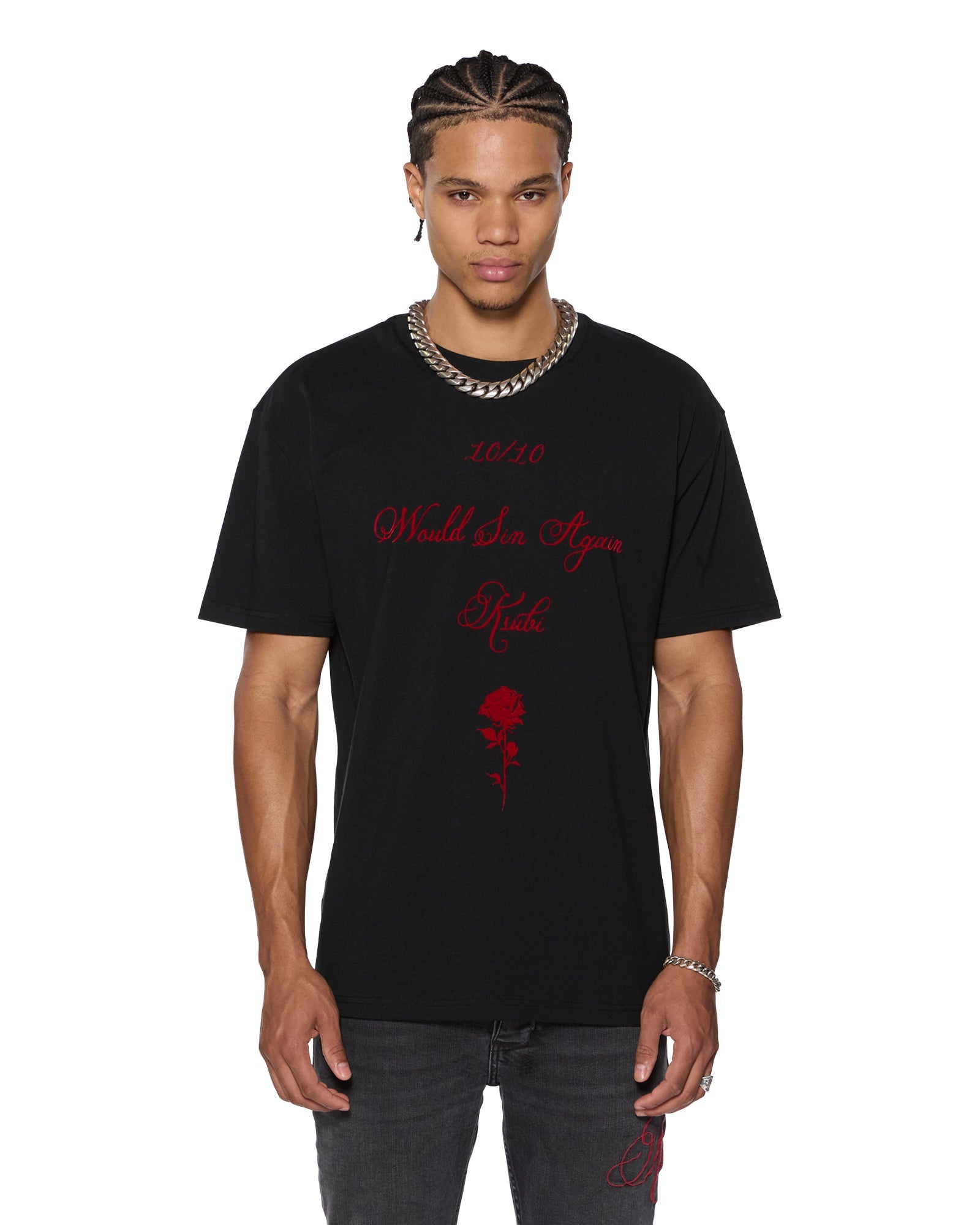 MENS SIN AGAIN BIGGIE SS TEE JET BLACK OVERSIZED TEES