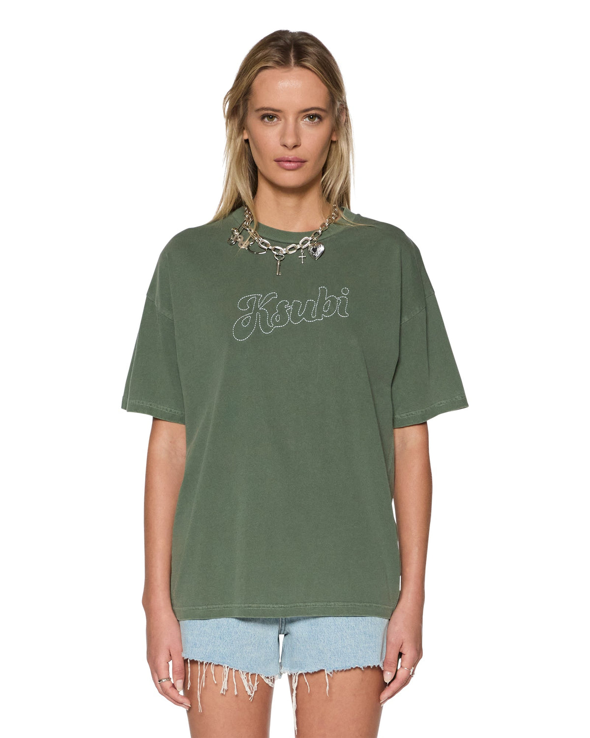 Womens Sketch Oh G Tee Slice Hash Oversized Tees - Green