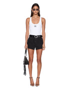 WOMENS STACKED ORIGIN TANK WHITE FASHION TOPS