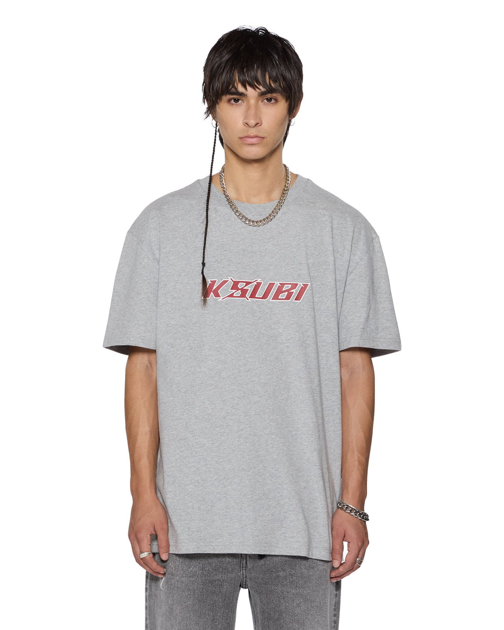 MENS STINGER BIGGIE SS TEE GREY MARLE TEES