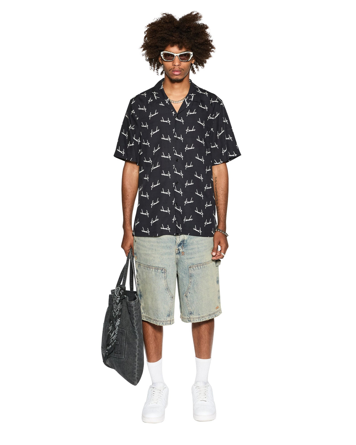 MENS SKRIPT RESORT SS SHIRT BLACK SHIRTS