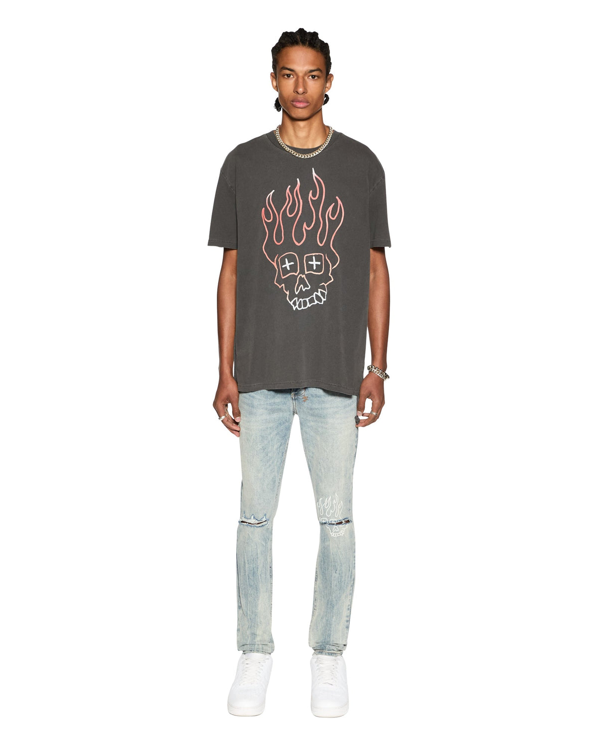 MENS SKULL BIGGIE SS TEE FADED BLACK TEES