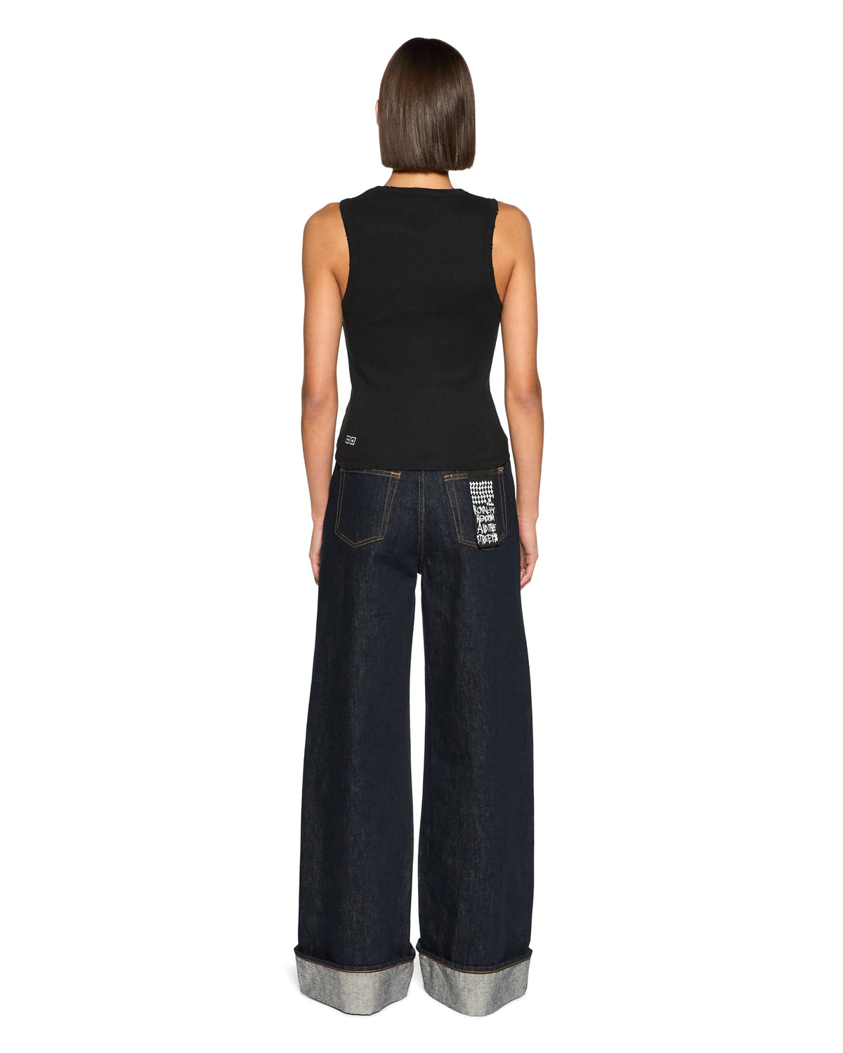 WOMENS STACKED SYNDICATE TANK XTRA BLACK FASHION TOPS