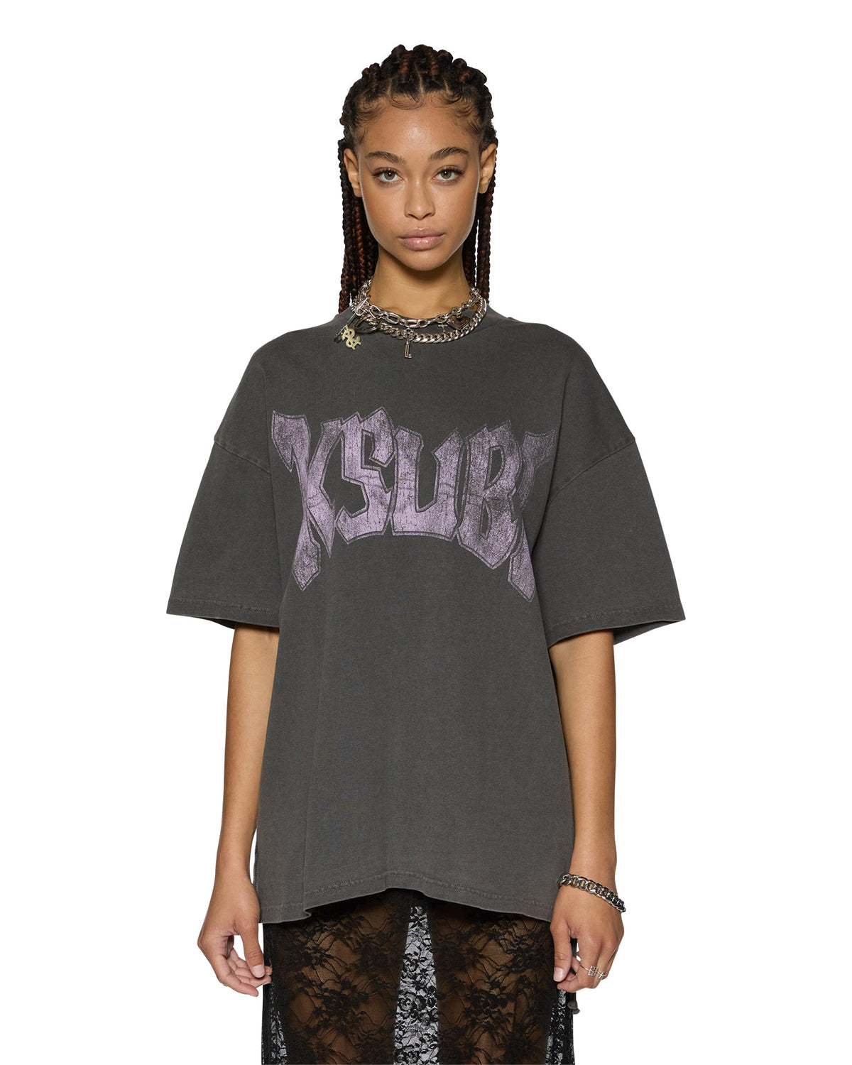 WORLD TOUR BOYFRIEND TEE CHARCOAL