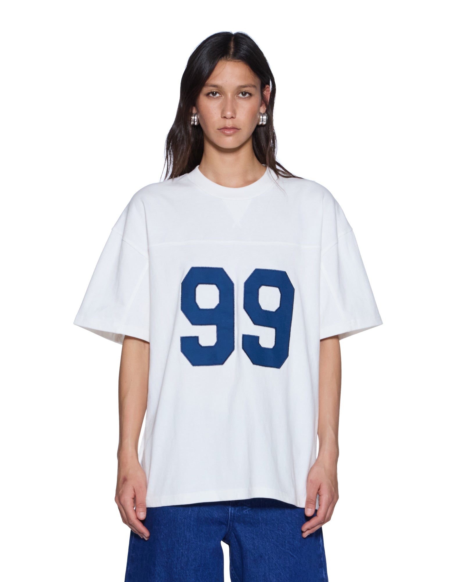 99 JERSEY BOYFRIEND SS TEE VINTAGE WHITE