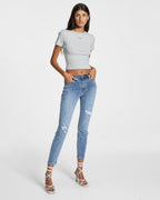WOMENS SPRAY ON EXPOSED HAVEN DENIM JEANS
