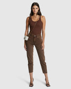 Womens Pointer Koko Relaxed Tapered Denim Jeans - Brown