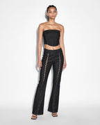 Womens Soho Ebony Laced Flare Denim Jeans - Black