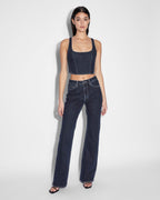Womens Bustier Top Obscura Fitted Fashion Tops - Denim