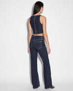 Womens Bustier Top Obscura Fitted Fashion Tops - Denim