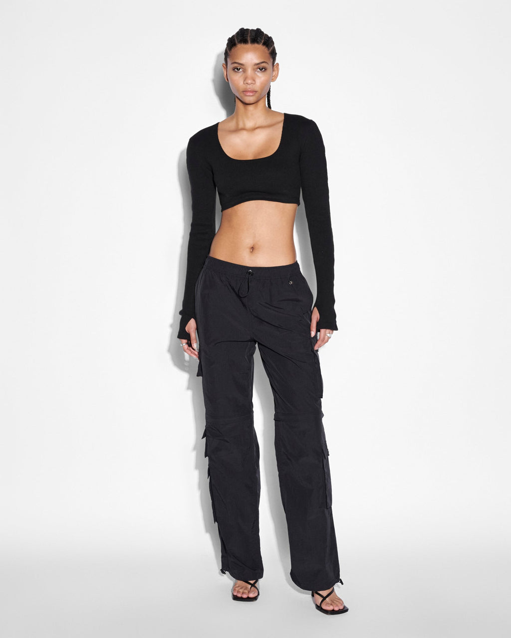 Womens Tactic Cargo Pant Black Relaxed Straight Pants - Black