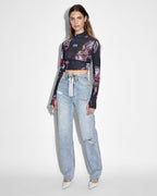 Womens Ksubi X P.e Nation Playback Zipped N Ripped Straight Denim Jeans - Denim