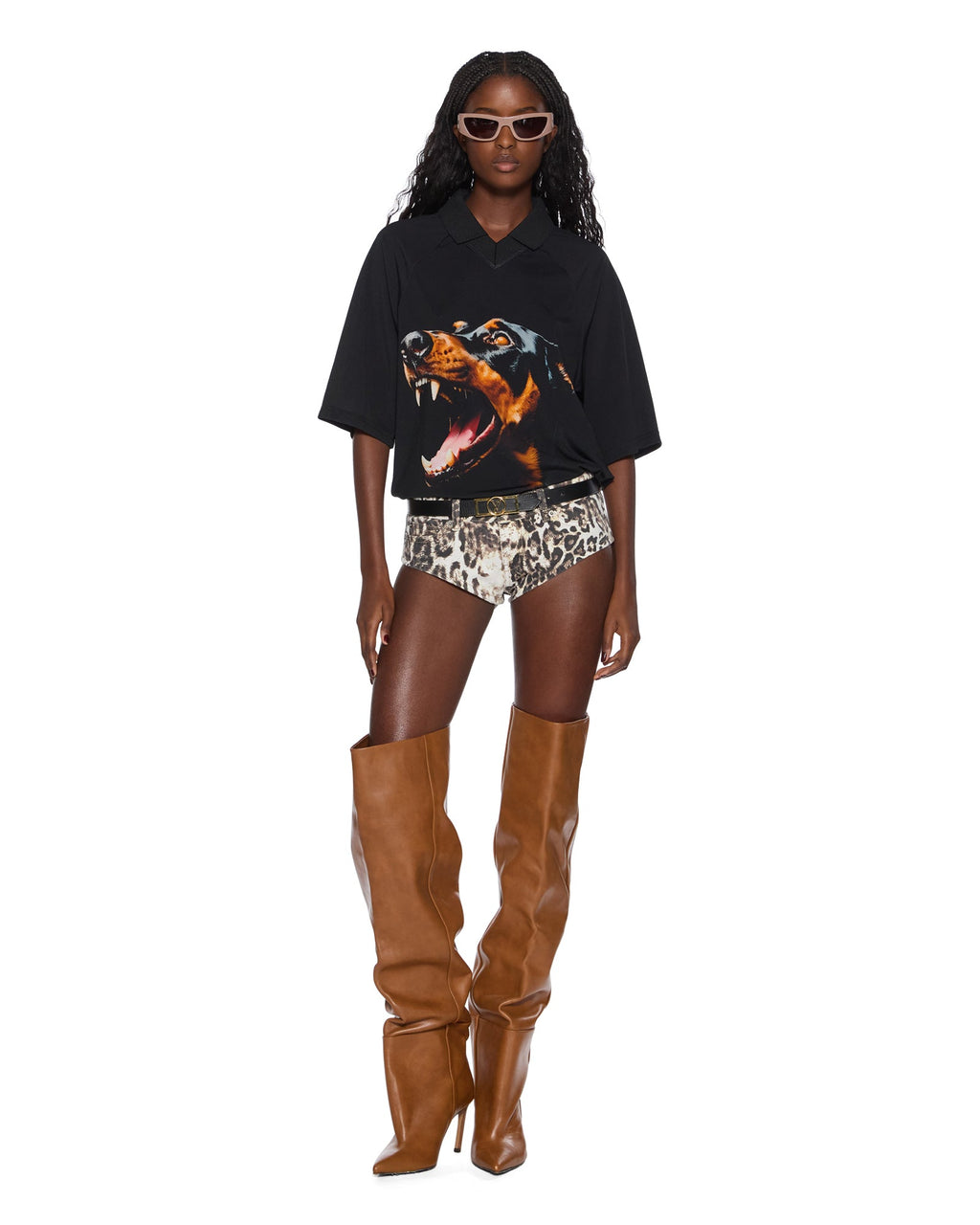WOMENS MOWALOLA DOBERMAN JERSEY BLACK FASHION TOPS
