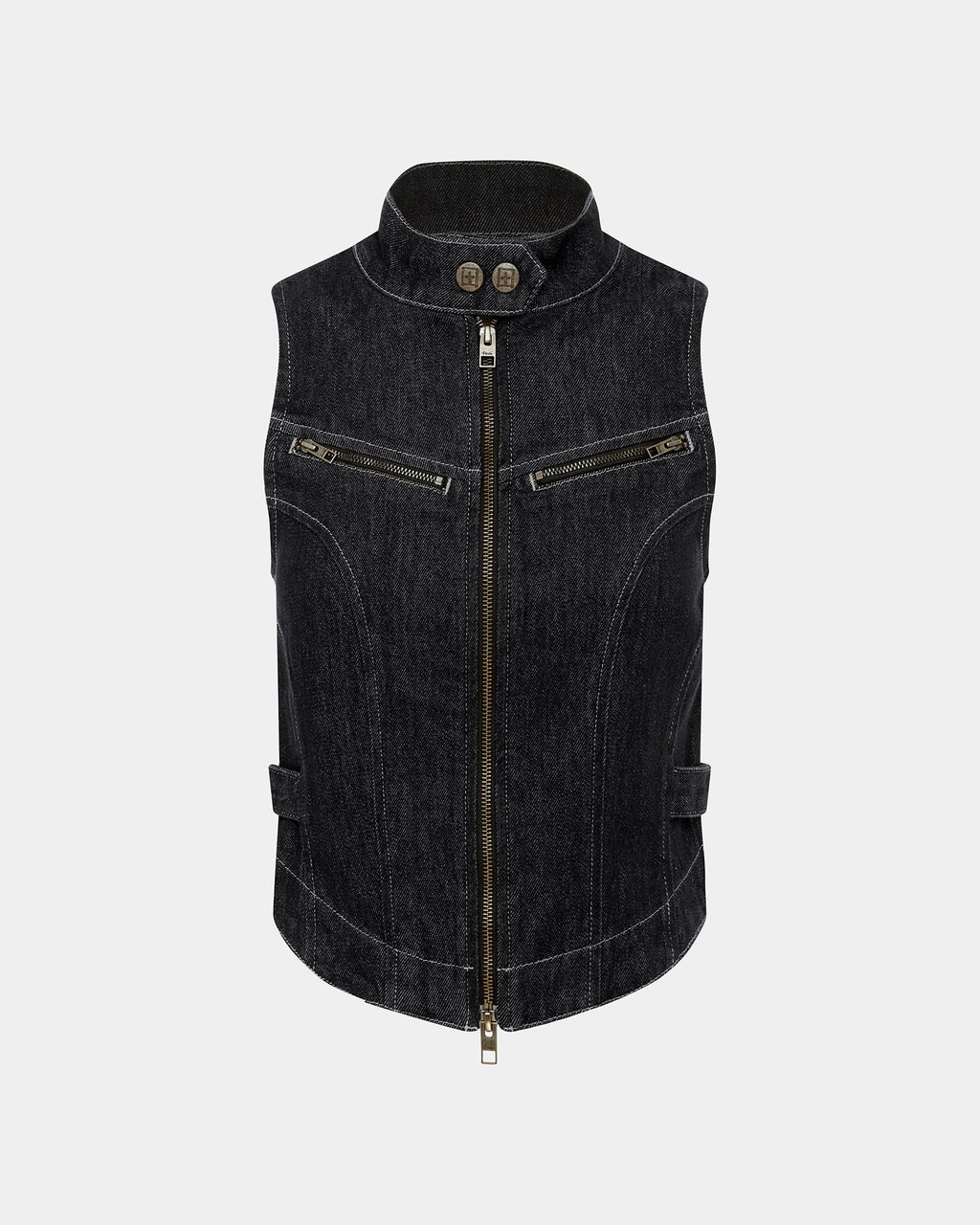 Womens Paradigm Gilet Midnight Slim Fashion Tops - Black