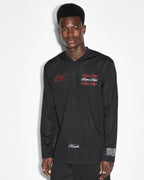 MENS SCRIPTED HOCKEY JERSEY BLACK SHIRTS
