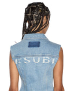 WOMENS SPARK VEST TORN UP FASHION TOPS
