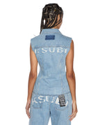 WOMENS SPARK VEST TORN UP FASHION TOPS
