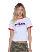 WOMENS VARSITY SHRUNKEN SS TEE WHITE TEES