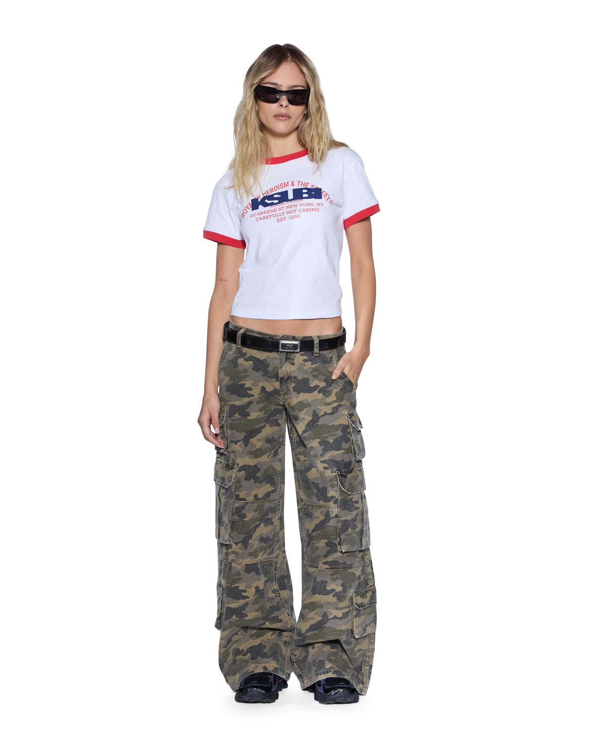 WOMENS VARSITY SHRUNKEN SS TEE WHITE TEES