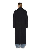 Womens Hudson Oversized Wool Coat Black Relaxed Jackets - Black