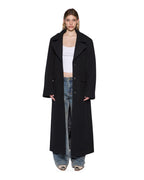 Womens Hudson Oversized Wool Coat Black Relaxed Jackets - Black