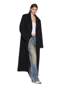 Womens Hudson Oversized Wool Coat Black Relaxed Jackets - Black