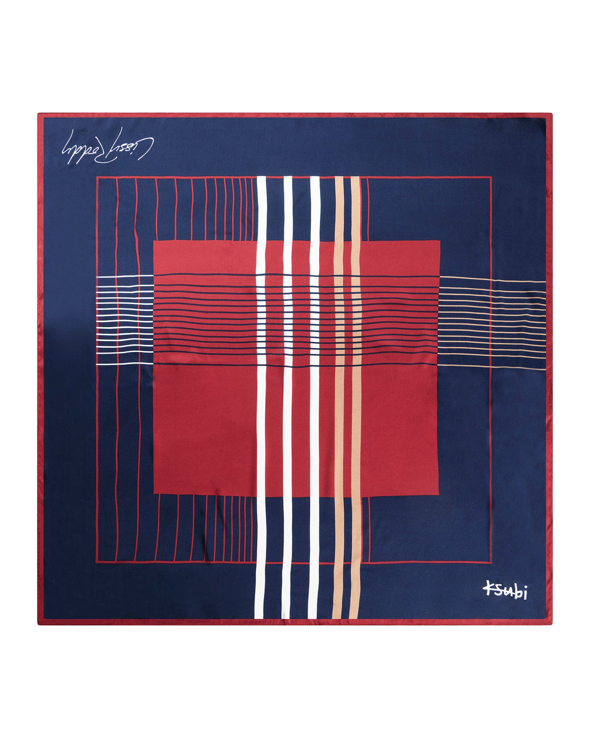 KSUBI X LISSY RODDY SILK SCARF NAVY