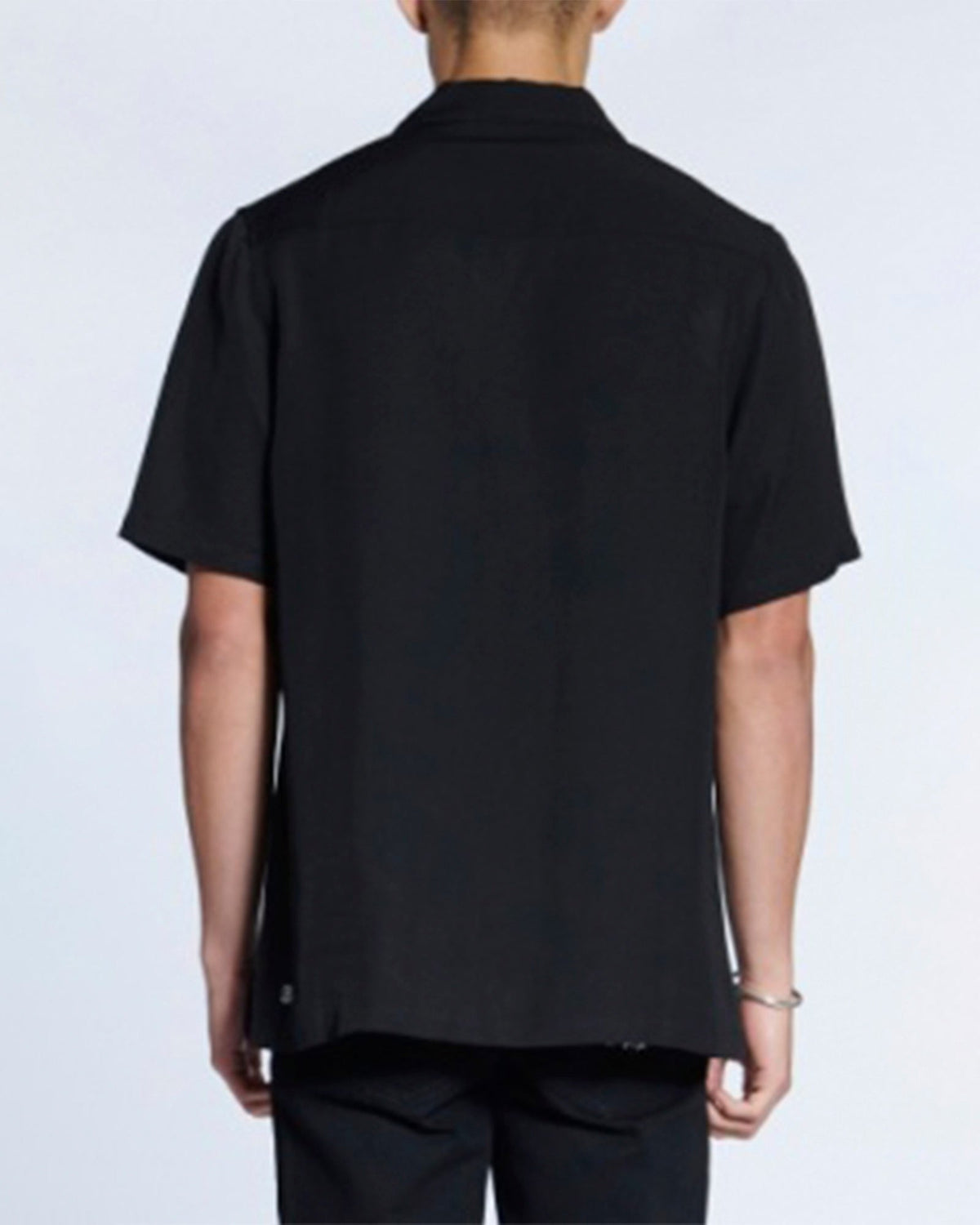 Mens Lion Resort Ss Shirt Paneled Regular Shirts - Black