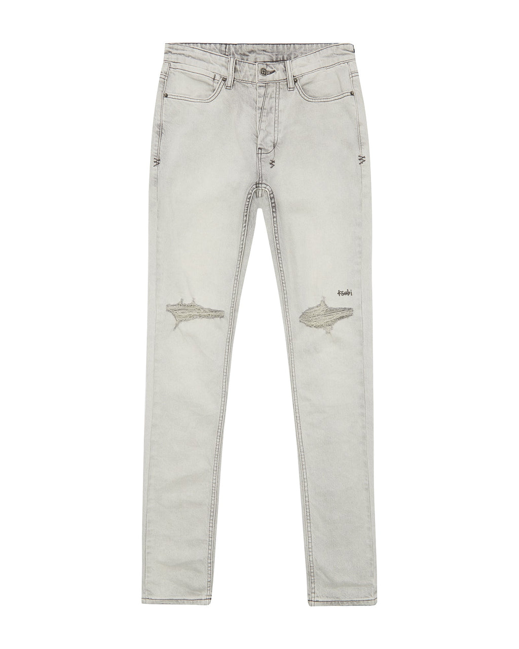 Mens Van Winkle White Snow Skinny Denim Jeans - White