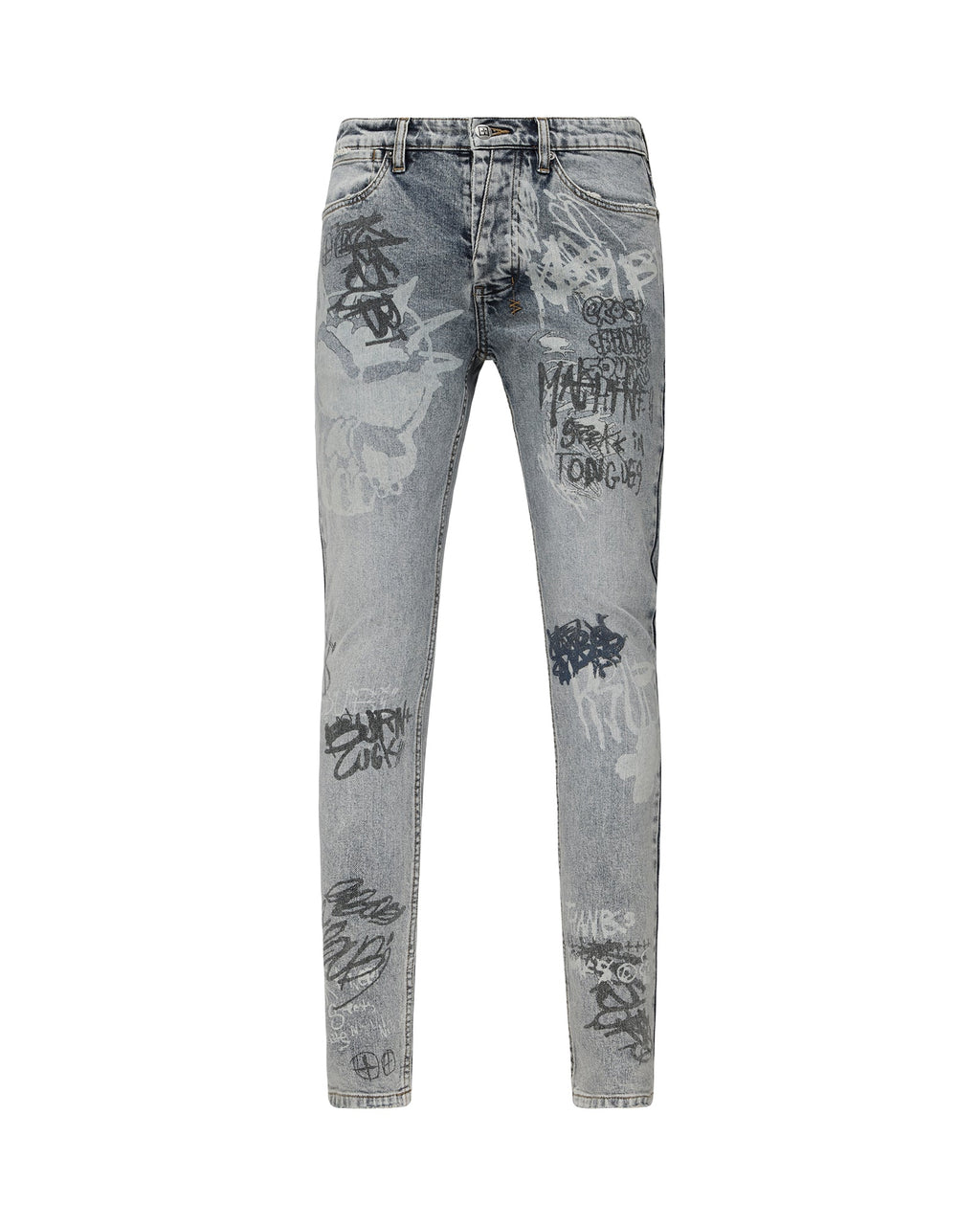 MENS VAN WINKLE ROGUE BLUE GRAFFITI DENIM JEANS