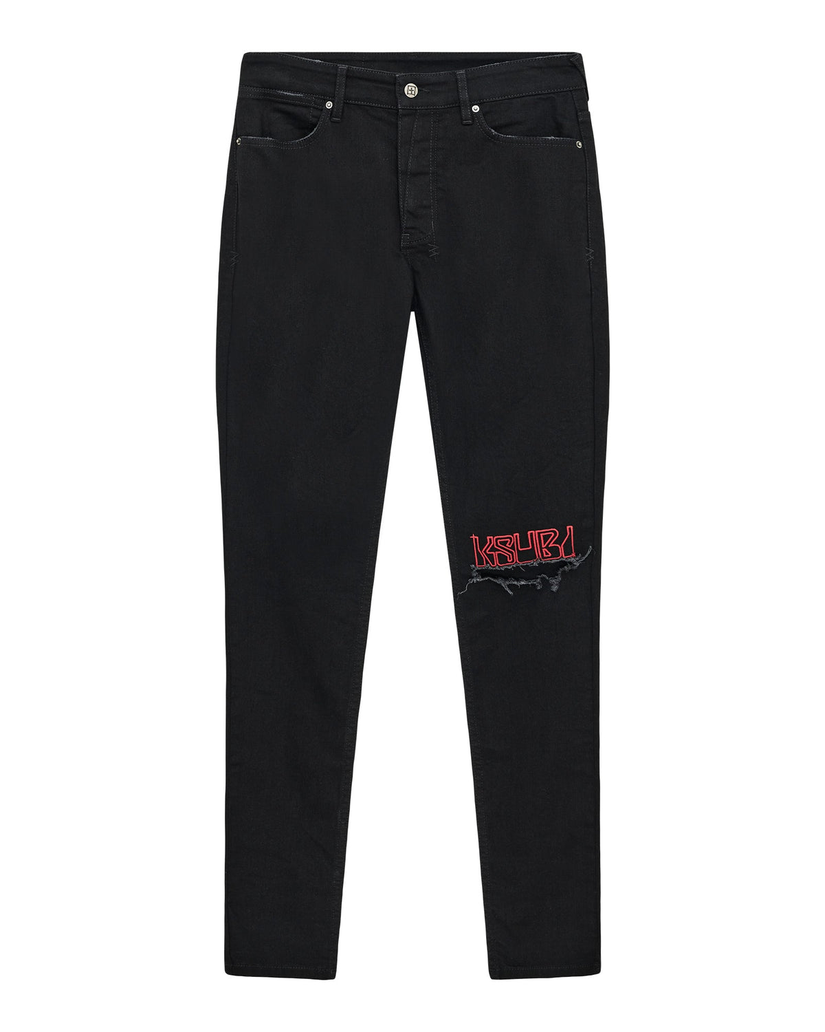 MENS VAN WINKLE LAID BLACK STING DENIM JEANS