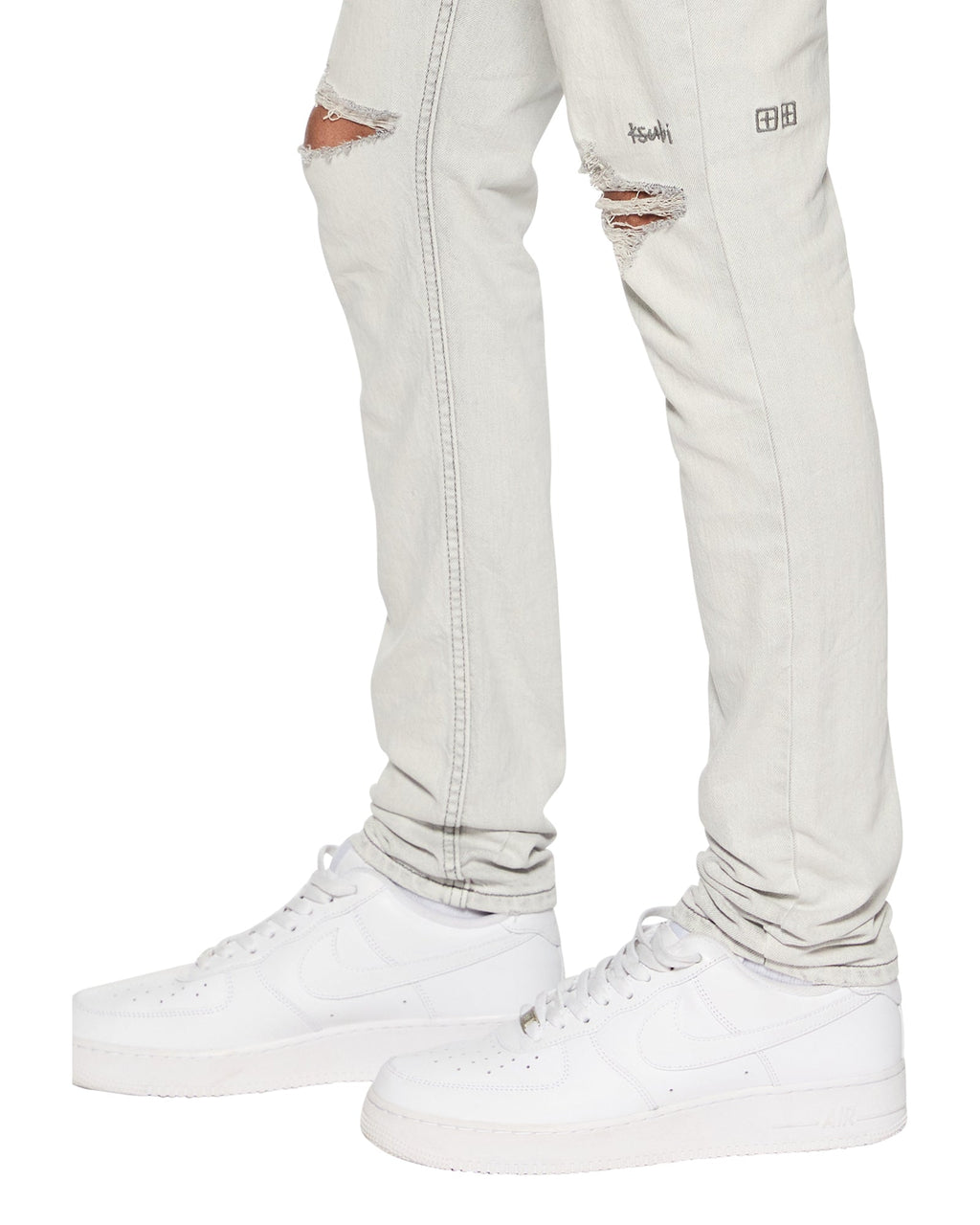 Mens Van Winkle White Snow Skinny Denim Jeans - White