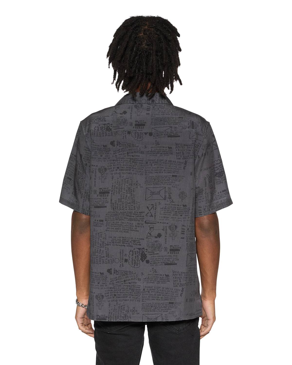 Mens Verses Resort Ss Shirt Black Regular Shirts - Black