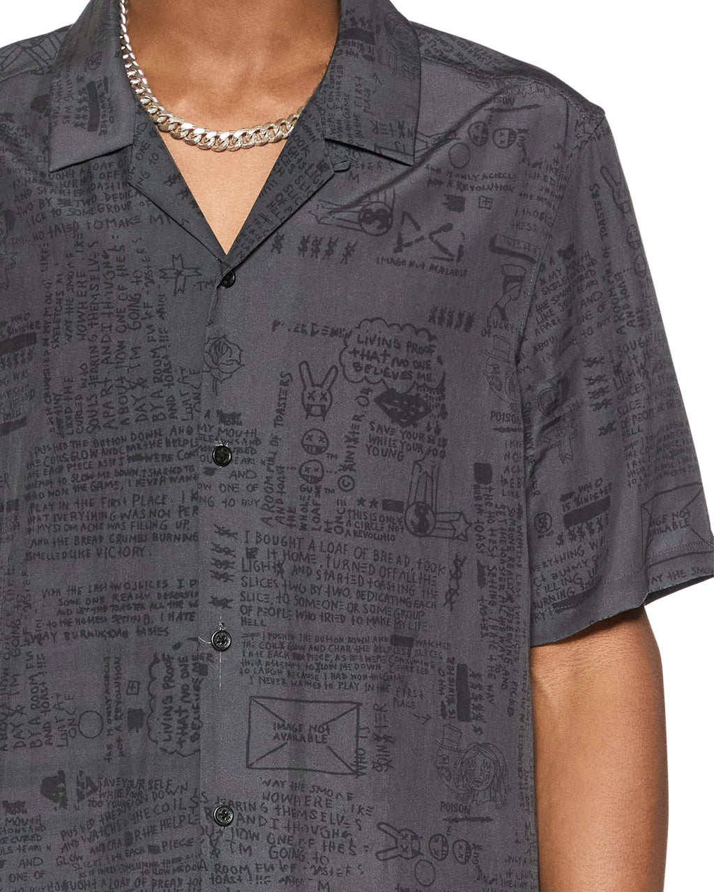 Mens Verses Resort Ss Shirt Black Regular Shirts - Black