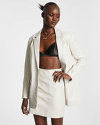 WOMENS VIVIAN LEATHER BLAZER OFF WHITE JACKETS