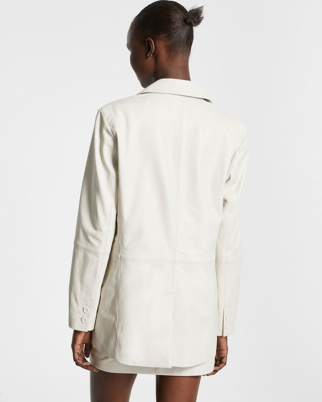 WOMENS VIVIAN LEATHER BLAZER OFF WHITE JACKETS