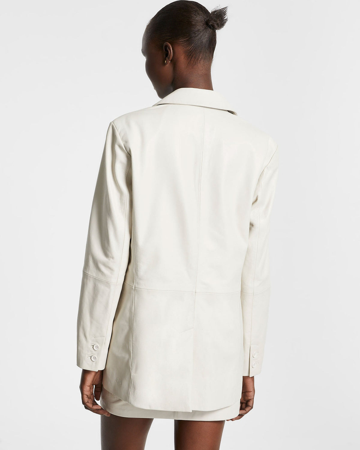 WOMENS VIVIAN LEATHER BLAZER OFF WHITE JACKETS