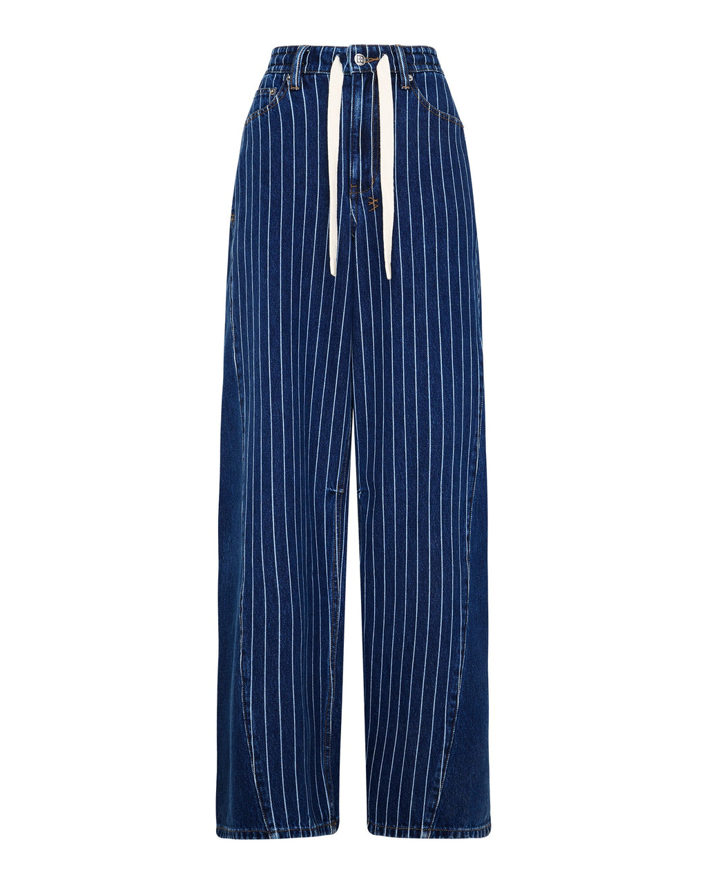 Womens Ksuper Mayfair Blue Spliced Baggy Denim Jeans - Denim