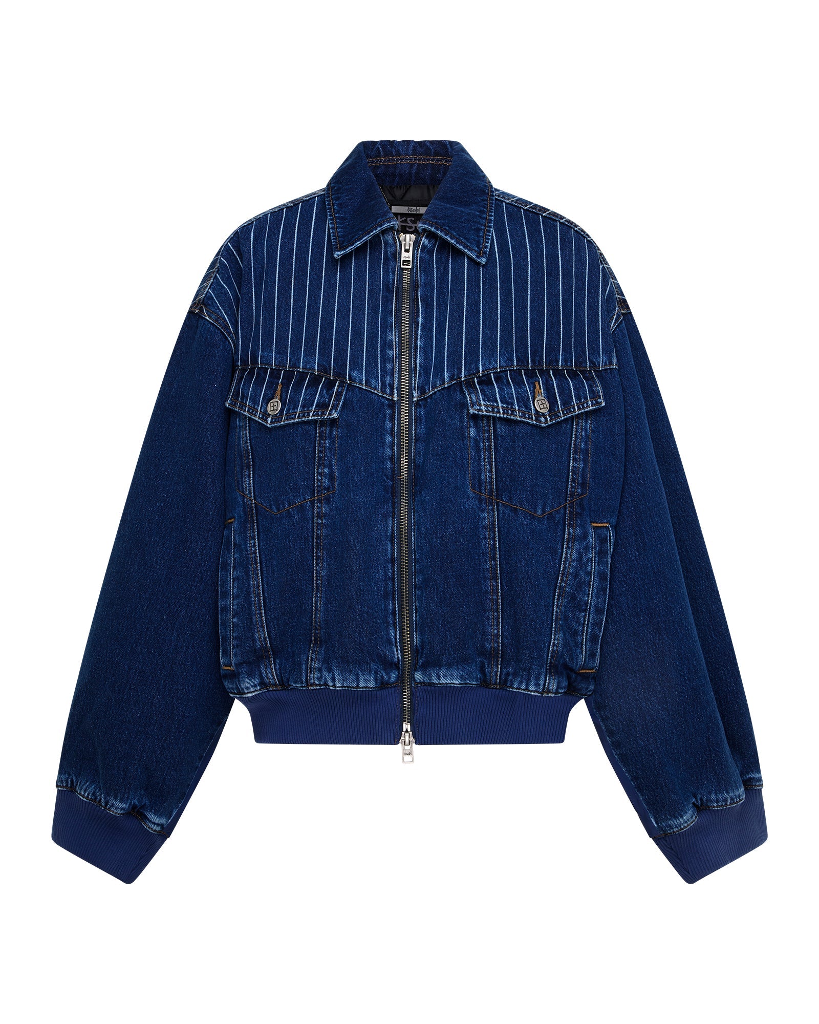 Buy DISTRICT BOMBER MAYFAIR BLUE SPLICED | Ksubi ++