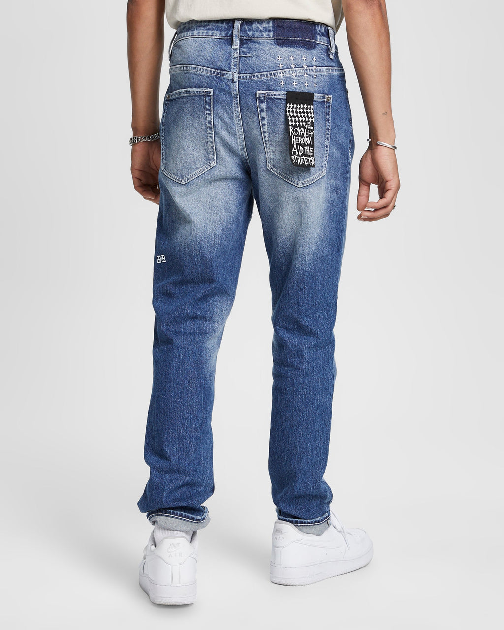 Mens Wolfgang Mid Town Tapered Denim Jeans - Denim