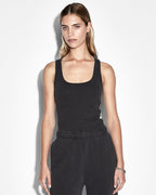 WOMENS 3X4 ORIGIN TANK WASHED BLACK TEES