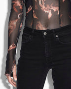 WOMENS VOID MESH LS TOP CONSUMED FASHION TOPS