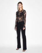 WOMENS VOID MESH LS TOP CONSUMED FASHION TOPS