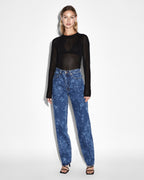 Womens Playback Imprint Straight Denim Jeans - Denim