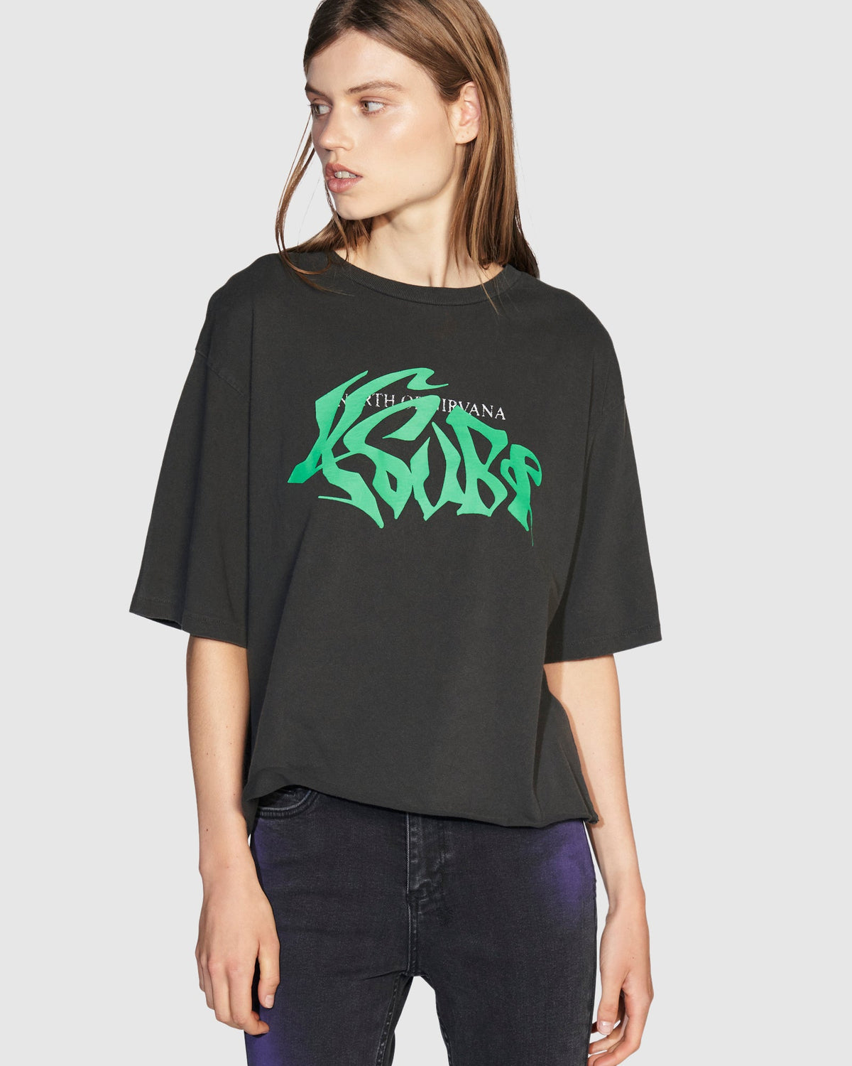WOMENS WORLDWIDE NIRVANA SS TEE BLACK TEES